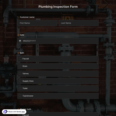 Plumbing Inspection Form