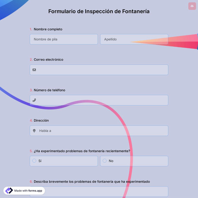 Formulario de Inspección de Fontanería