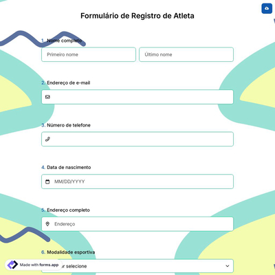 Formulário de Registro de Atleta