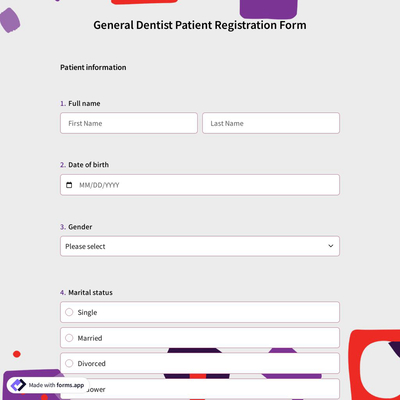 General Dentist Patient Registration Form