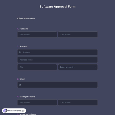 Software Approval Form 