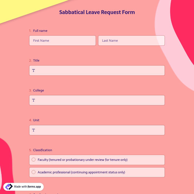 Sabbatical Leave Request Form 