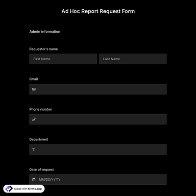 Ad Hoc Report Request Form 