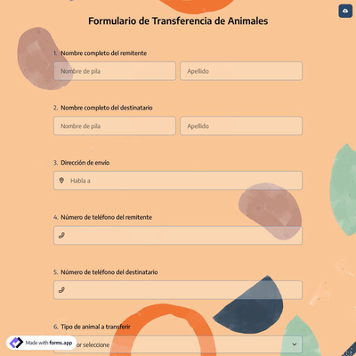 Formulario de Transferencia de Animales