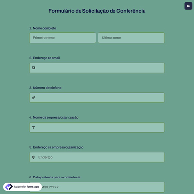 Formulário de Solicitação de Conferência