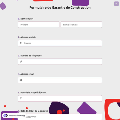 Formulaire de Garantie de Construction