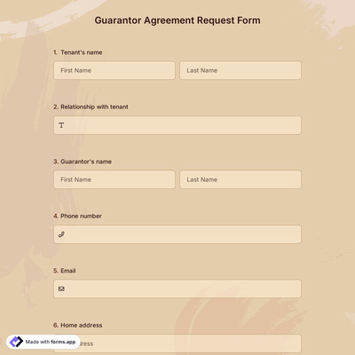 Guarantor Agreement Request Form