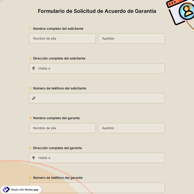 Formulario de Solicitud de Acuerdo de Garantía