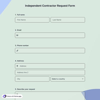Independent Contractor Request Form