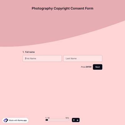 Photography Copyright Consent Form