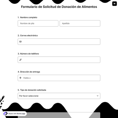 Formulario de Solicitud de Donación de Alimentos