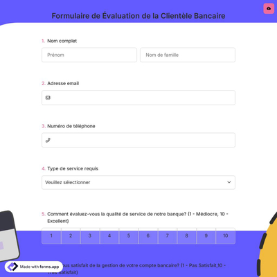 Formulaire de Évaluation de la Clientèle Bancaire