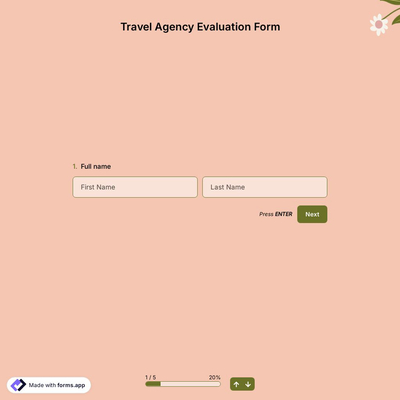 Travel Agency Evaluation Form 