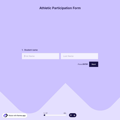 Athletic Participation Form