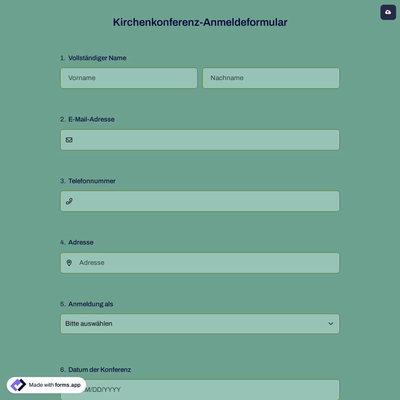 Kirchenkonferenz-Anmeldeformular