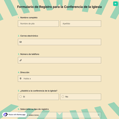 Formulario de Registro para la Conferencia de la Iglesia