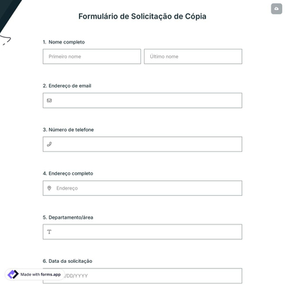 Formulário de Solicitação de Cópia