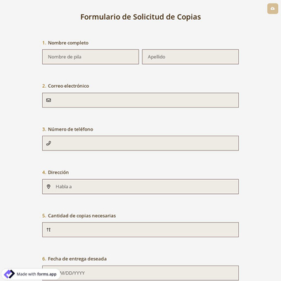 Formulario de Solicitud de Copias