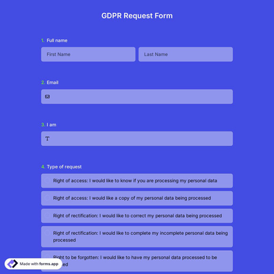 GDPR Request Form 