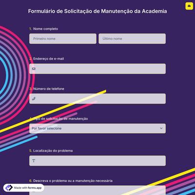 Formulário de Solicitação de Manutenção da Academia