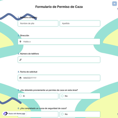 Formulario de Permiso de Caza