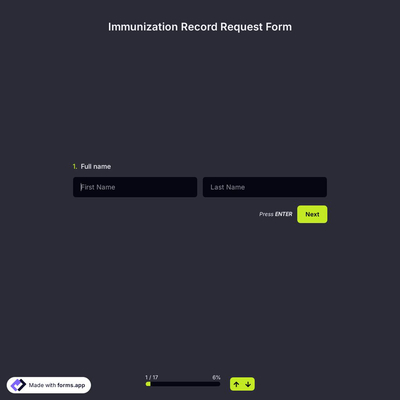 Immunization Record Request Form