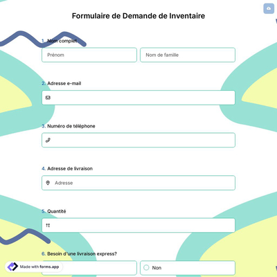 Formulaire de Demande de Inventaire