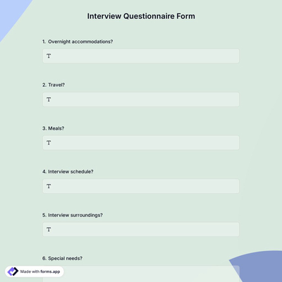 Interview Questionnaire Form