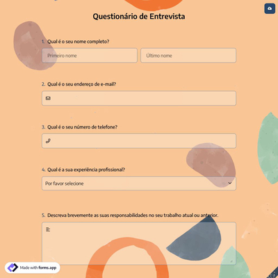 Questionário de Entrevista