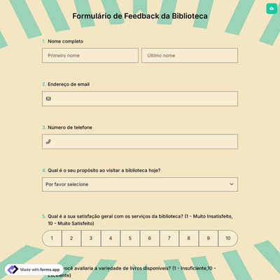 Formulário de Feedback da Biblioteca
