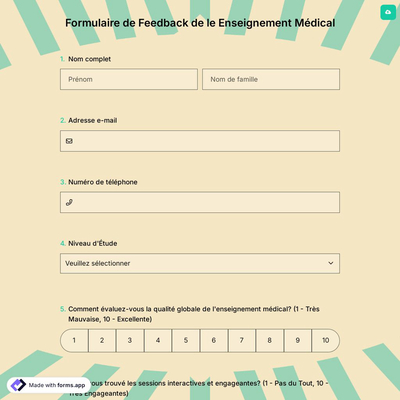 Formulaire de Feedback de le Enseignement Médical