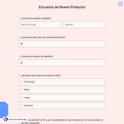 Encuesta de Nuevo Producto