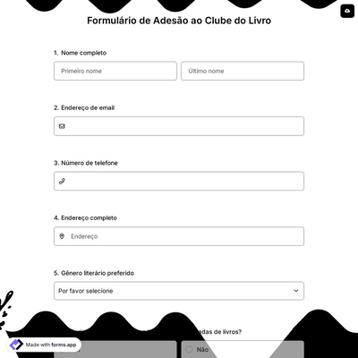 Formulário de Adesão ao Clube do Livro