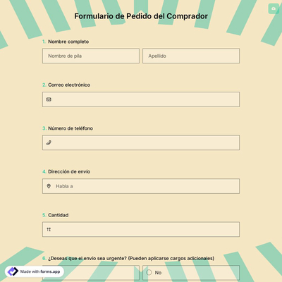 Formulario de Pedido del Comprador