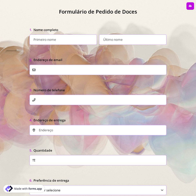 Formulário de Pedido de Doces