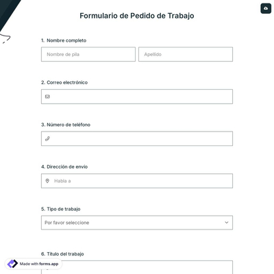 Formulario de Pedido de Trabajo