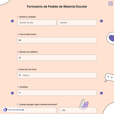 Formulario de Pedido de Material Escolar