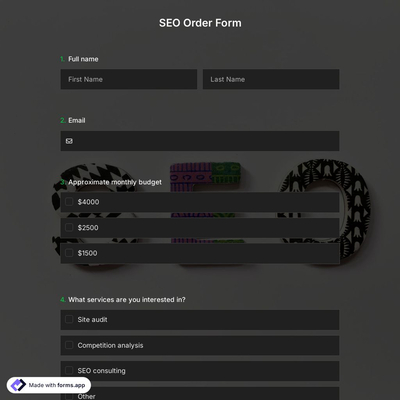 SEO Order Form
