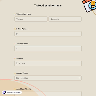 Ticket-Bestellformular