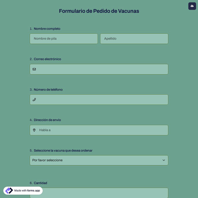 Formulario de Pedido de Vacunas
