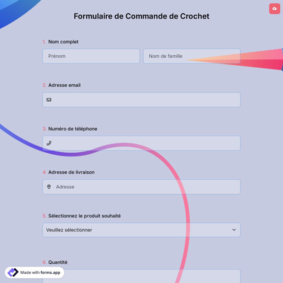 Formulaire de Commande de Crochet
