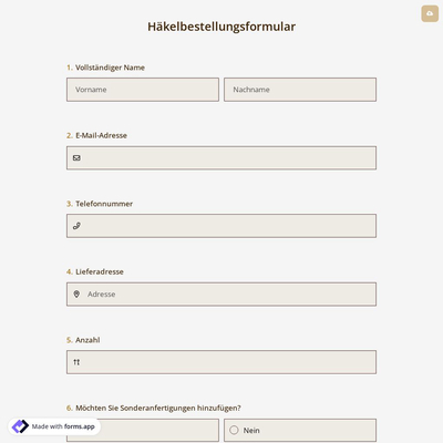 Häkelbestellungsformular