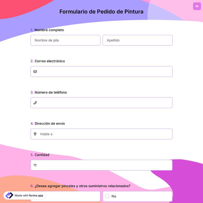 Formulario de Pedido de Pintura