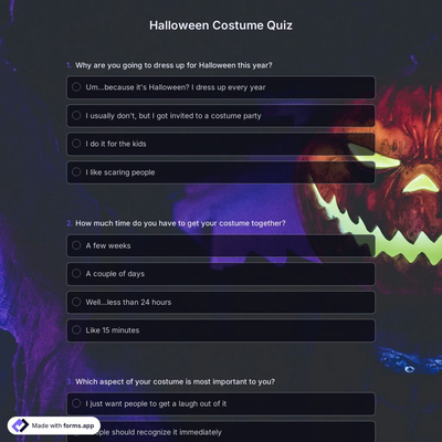 Halloween Costume Quiz
