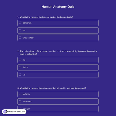 Human Anatomy Quiz