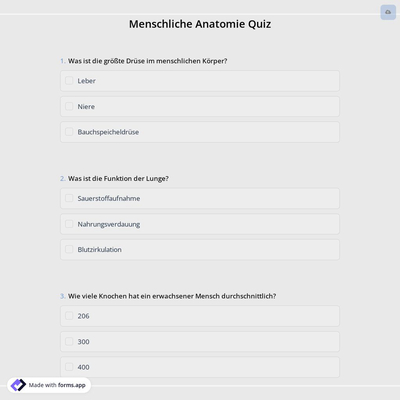 Menschliche Anatomie Quiz