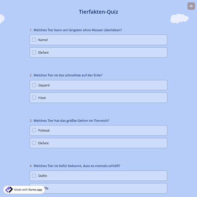 Tierfakten-Quiz