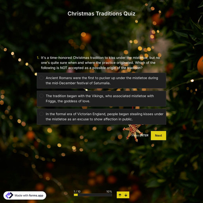 Christmas Traditions Quiz