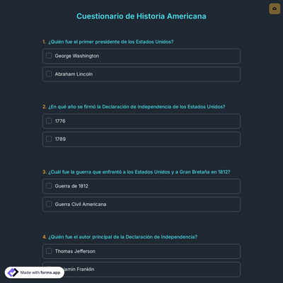 Cuestionario de Historia Americana