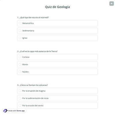 Quiz de Geología